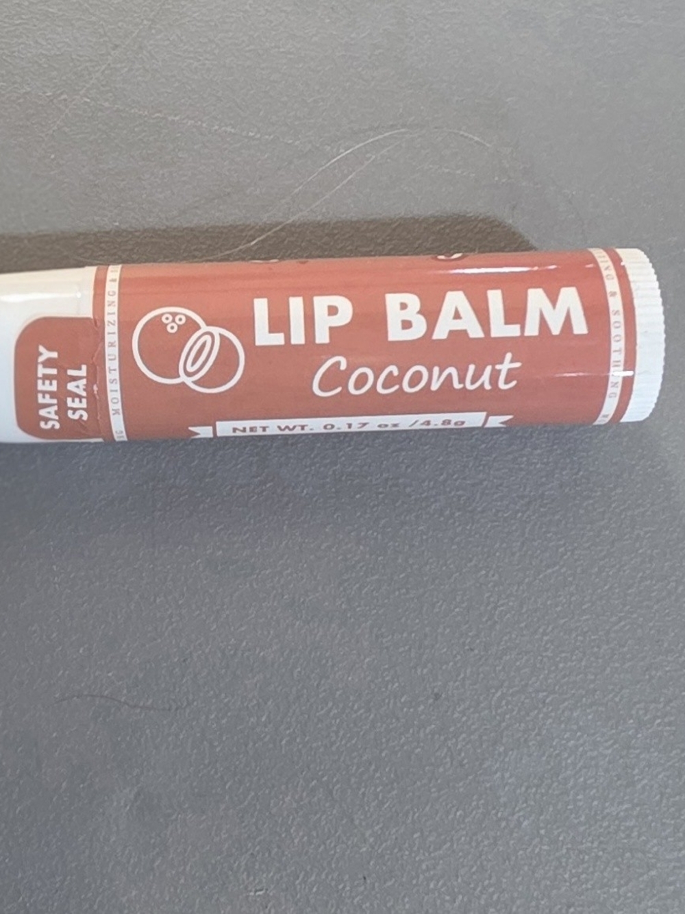 Coconut Lip Balm Tube - Pinkish Coral/Brown Label